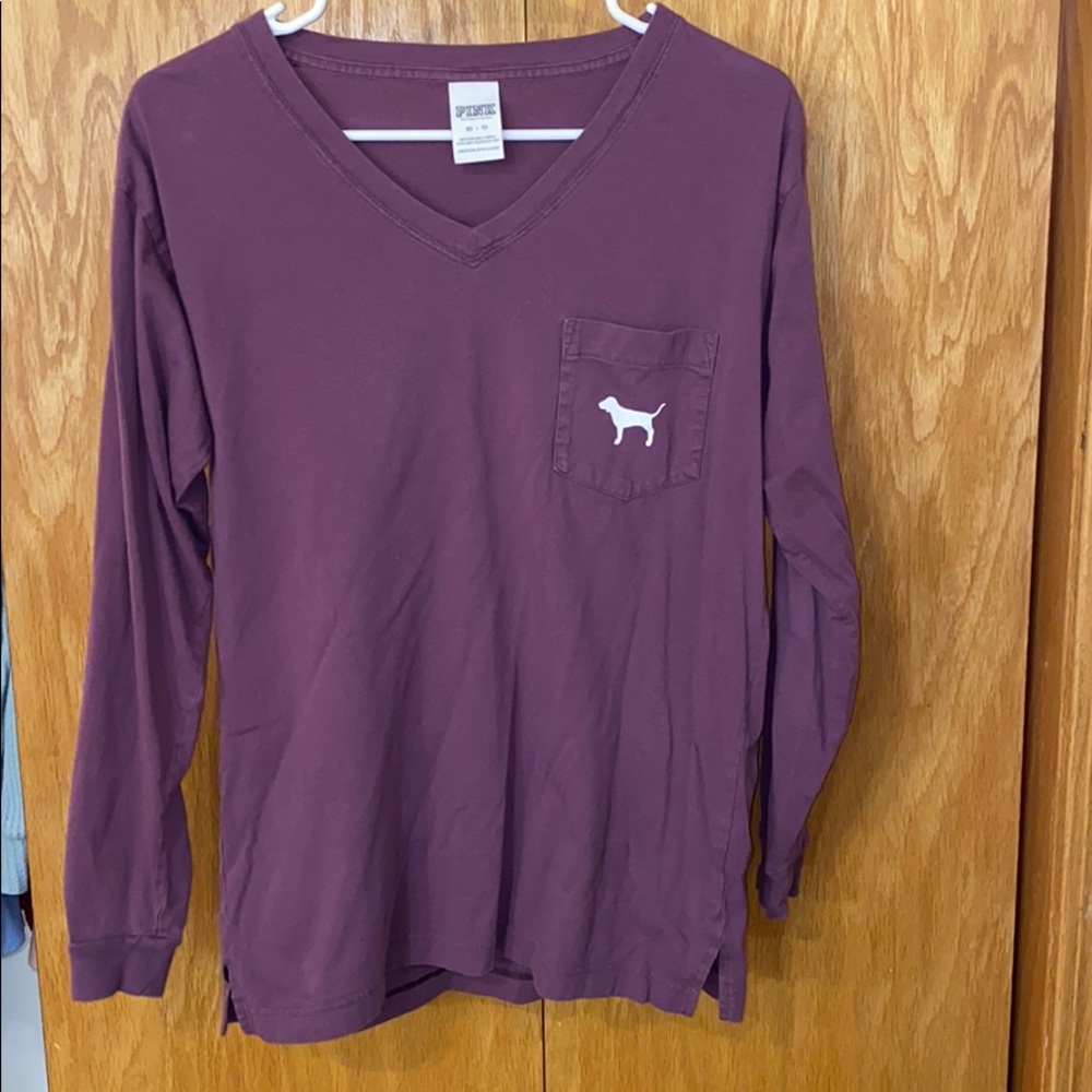PINK v-neck long sleeve